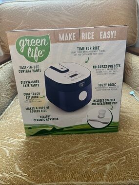 Go Green Electric Rice Cooker with Ceramic Nonstick Pot
